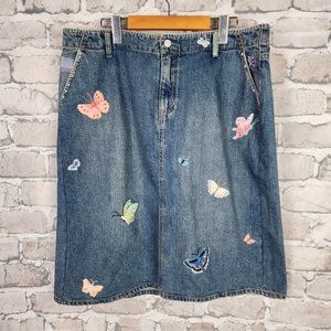 GAP Blue A-Line Midi Skirt Casual Resort Wear